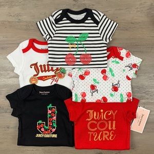 Juicy Couture Baby Girl Red ‘Juicy’ Bodysuit Set